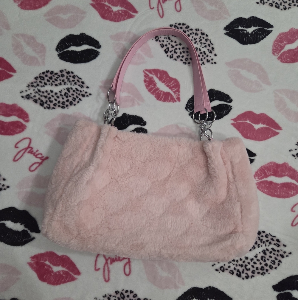 Soft Pink Faux Fur Shoulder Bag